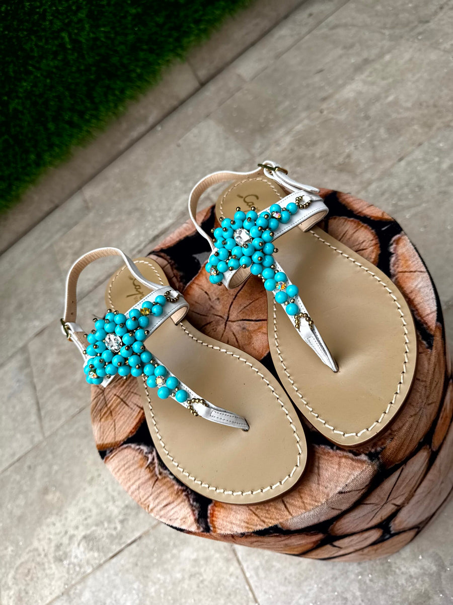 Turchese Sirena — Capri Bells SS26 Hero · Turquoise pearl floral — a softer turchese